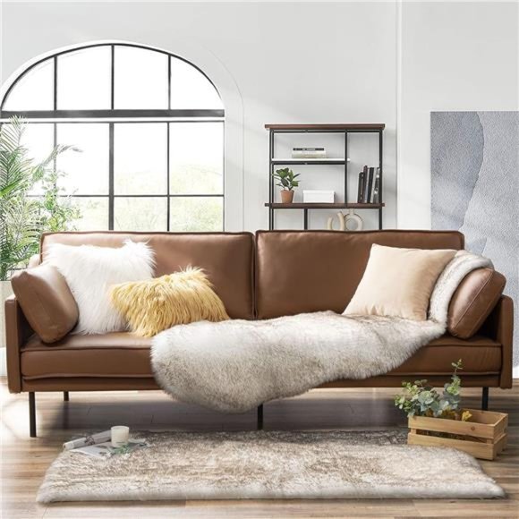 Ultra Soft Faux Fox Fur Rug White Brown Fluffy Area Rug, Carpets Fluffy Rug - Picture 3 of 7